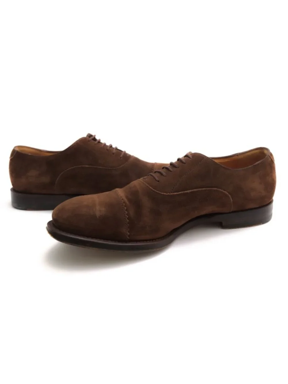 Gucci Shoes Business Suede Leather Dark Brown Caim Millenium Straight Tip Sole